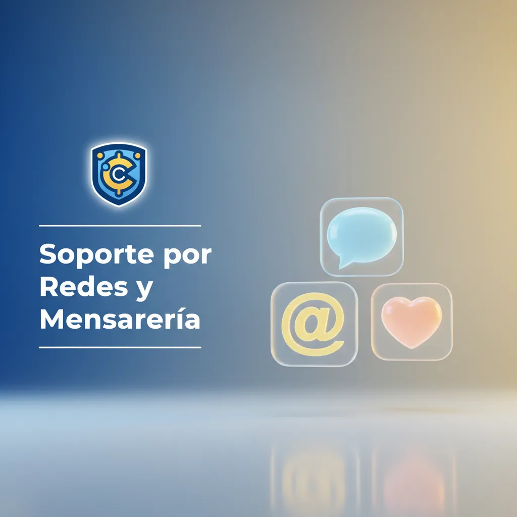 Iconos de WhatsApp, Telegram, Messenger y X; soporte para consultas rápidas y seguimiento de tickets. Cuentas verificadas.