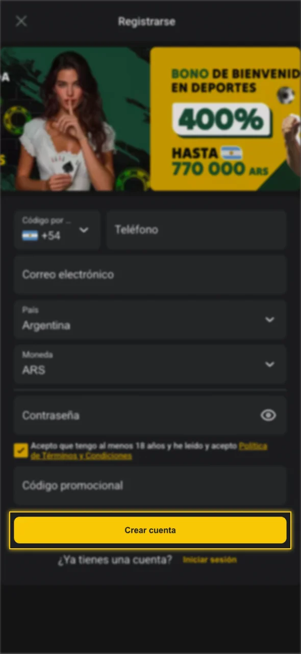 Confirma tu registro y ve a la sección de depósitos en el sitio web de Pampas Bet.