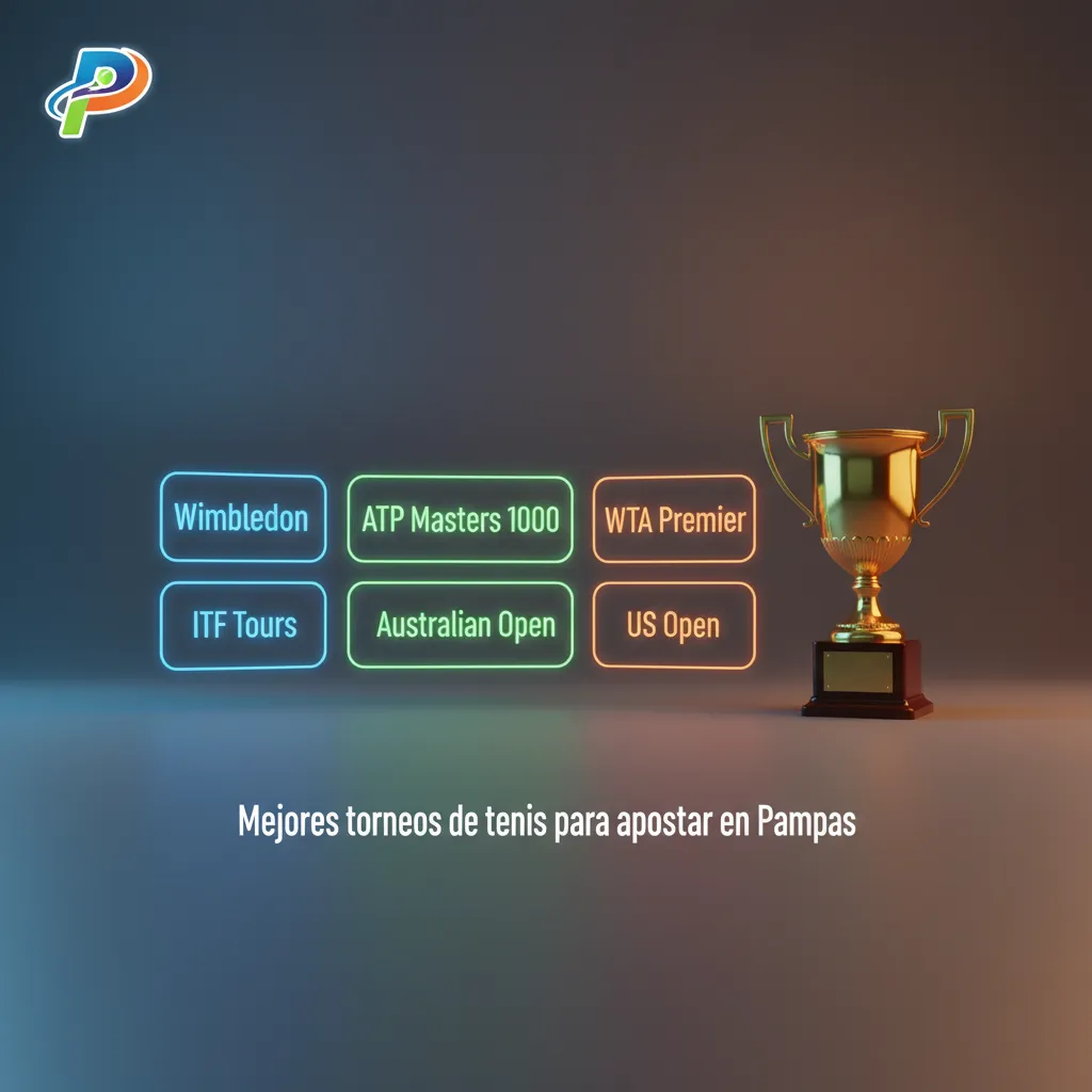 Gráfico de torneos de tenis para apostar en Pampas: Grand Slams, ATP/WTA, copas por equipos y cuotas