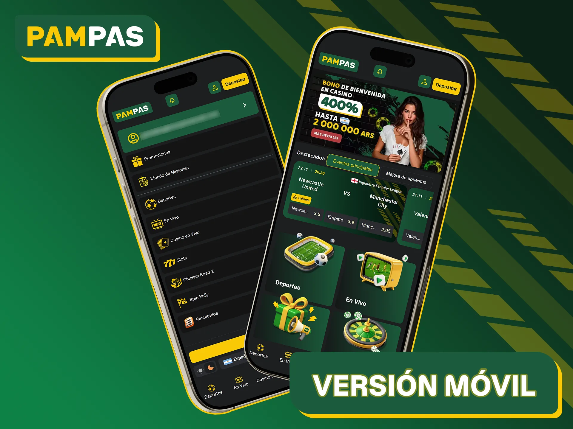 La versión móvil de Pampas Bet tiene un diseño adaptable y cuenta con un conjunto completo de funciones.