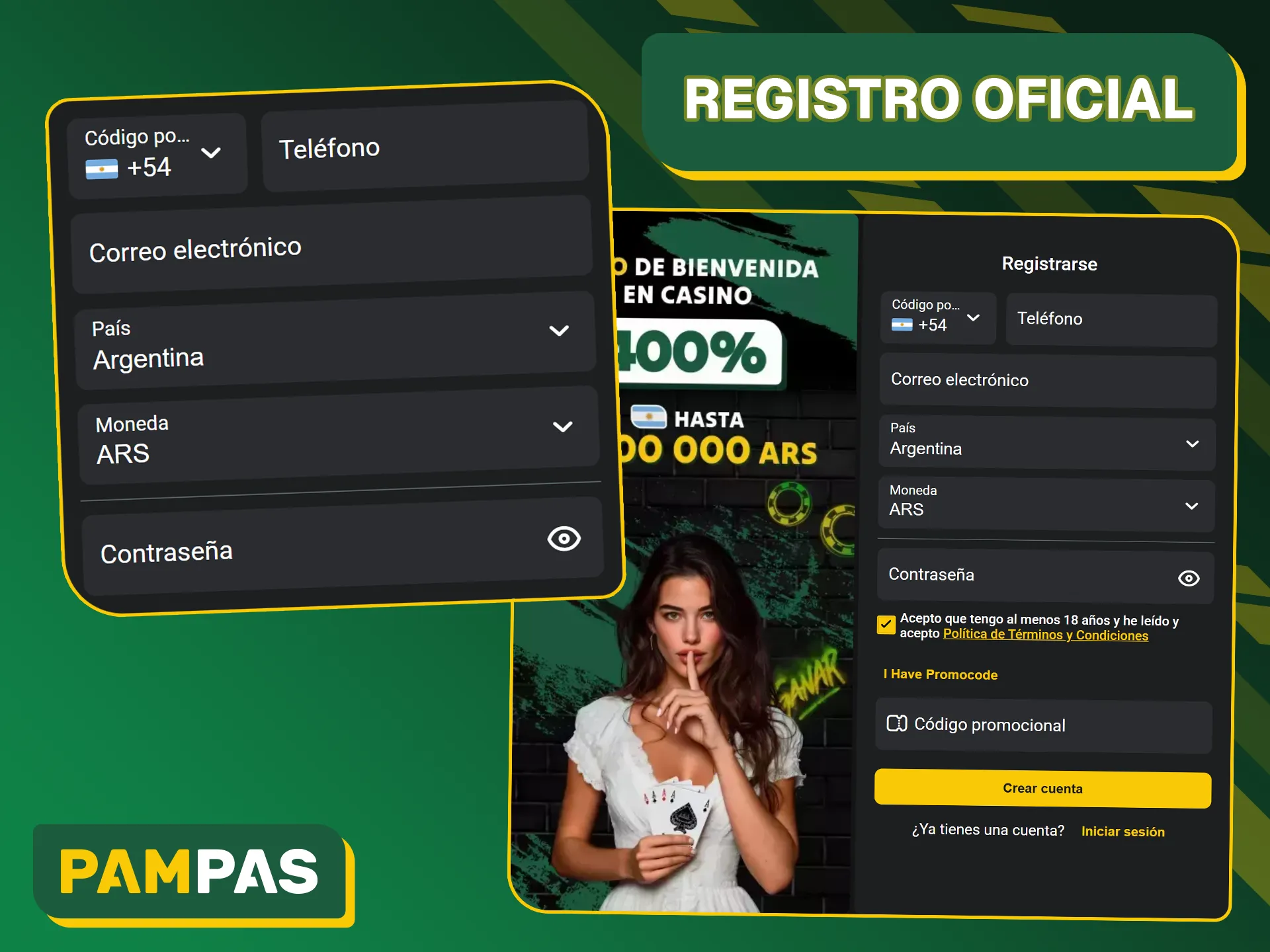 Crea fácilmente una cuenta en Pampas Bet en la página web oficial para acceder a deportes, casino y promociones.