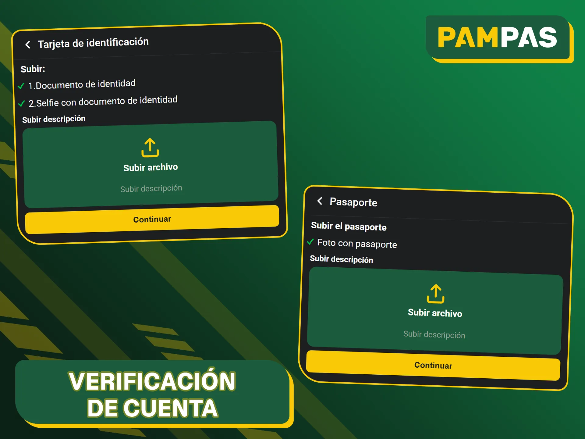 Verifique su cuenta de Pampas Bet para obtener acceso completo a la retirada de fondos.